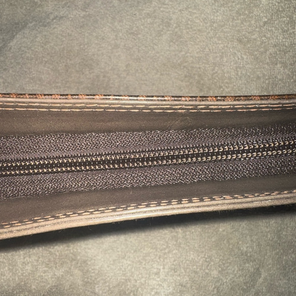 Mario Valentino Brown Monogram Leather Clutch EUC - Picture 4 of 4